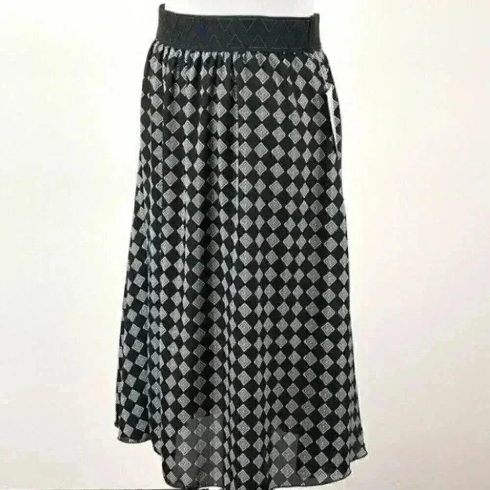 Lularoe Lola skirt S 4-6 chiffon floral high/lo - Picture 5 of 9